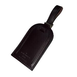 RARE Louis Vuitton Name Tag Plum Leather Bordeaux France Goldtone LN